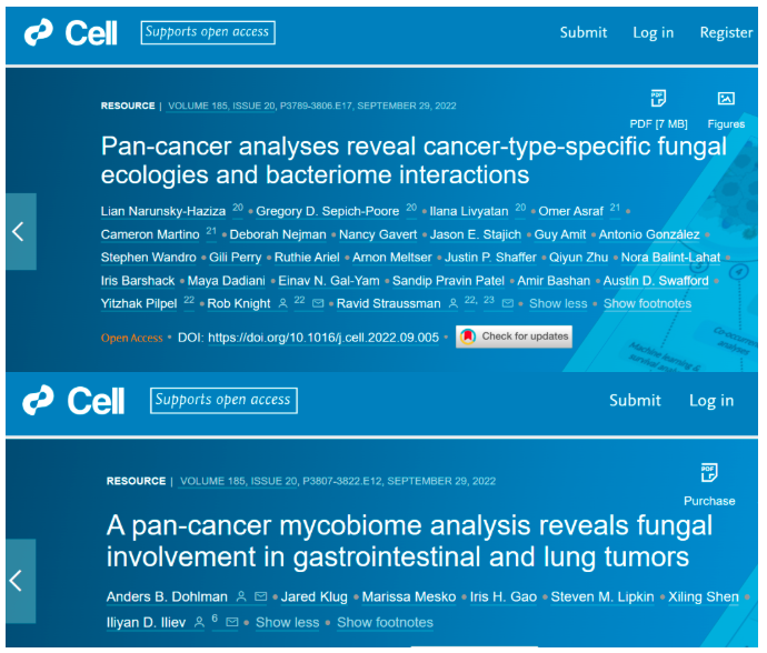 Cell：靶向腫瘤內真菌為潛在抗癌療法？